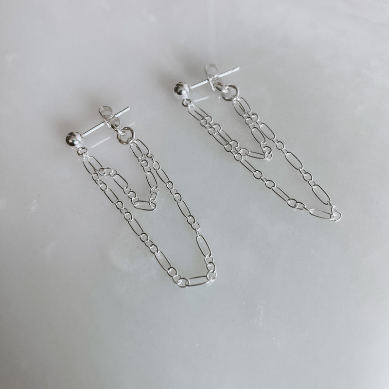 Double Chain Post Earrings