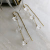 Triple Herkimer Diamond Chain Threader Earrings