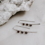 Ember Glow Garnet Threader Earrings