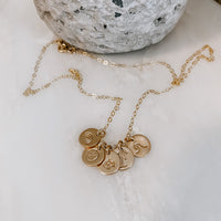 Custom Multi Coin Mini Hand Stamped Necklace