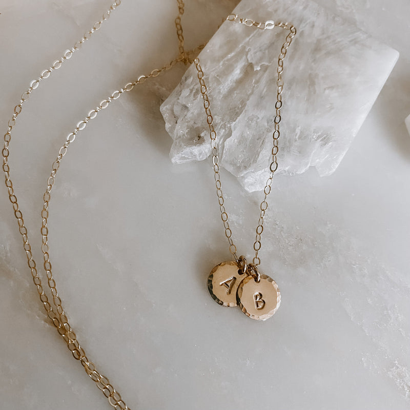 Custom Multi Coin Mini Hand Stamped Necklace
