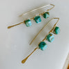 Triple Stone Kingman Turquoise Threader Earrings