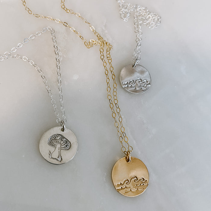 Hand Stamped Medium Coin Necklace
