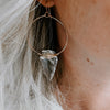 Nala Quartz Crystal Arrowhead Hoop Earrings