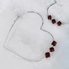 Garnet Heart Threader Earrings