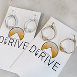 Mini Herkimer Diamond Organic Shape Hoop Earrings