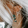 Triple Stone Spiny Oyster Turquoise Threader Earrings