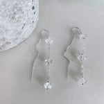 Triple Herkimer Diamond Chain Threader Earrings